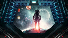 太空星球宇航员背景