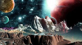 太空岩石星球背景墙