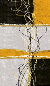 轻奢装饰画 抽象线条油画 彩绘