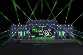 夜晚绿色音乐节户外舞台条屏