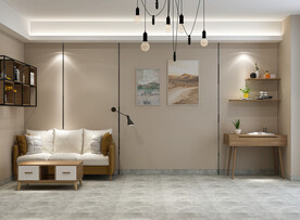 单人公寓卧室背景墙空场景