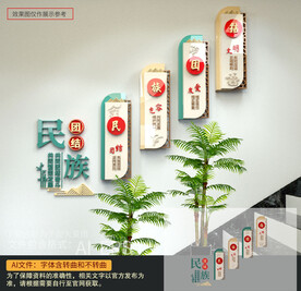 民族团结楼道文化墙