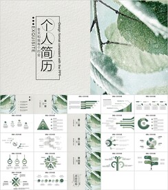 文艺范个人简历PPT模板素材