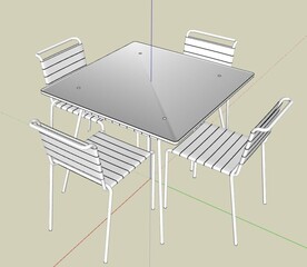 草图大师家装桌子模型