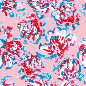 油画笔触抽象花朵印花花型