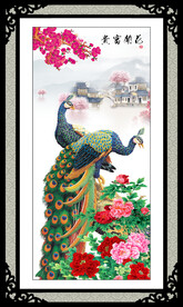 孔雀牡丹图