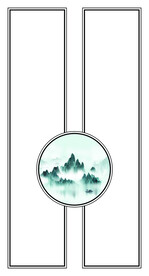 高清分层透明底推拉门打印图