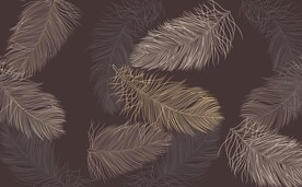 手绘复古羽毛背景墙