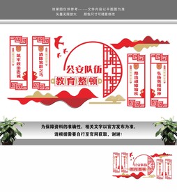 公安队伍教育整顿党建文化墙