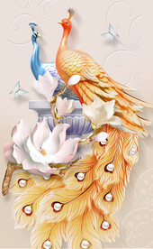 轻奢装饰画 孔雀