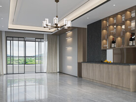 新中式餐厅3D空场景