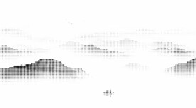 激光镂空水墨山水画半调挂网