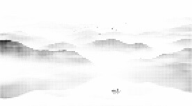 激光镂空水墨山水画半调挂网