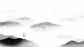 激光镂空水墨山水画半调挂网