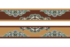 半边花图案花边画框