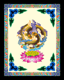 藏式风格八宝图展板