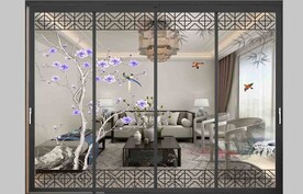 高清分层透明底推拉门打印图