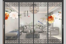 高清分层透明底推拉门打印图