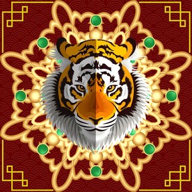 抽象虎头天顶装饰画