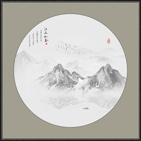 圆形山水画
