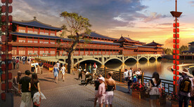 古建筑商业街效果图