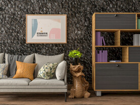 客厅书房横幅挂画海报装饰画样机