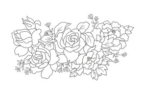 黑白花卉图案设计