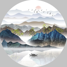 轻奢装饰画 新中式山水画