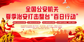 夏季治安打击整治百日行动展板