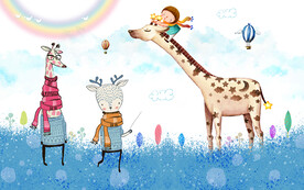 卡通儿童房背景墙