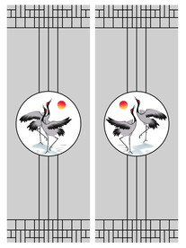 高清分层透明底推拉门打印图