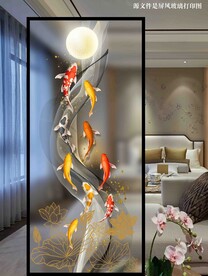 高清分层透明底屏风玻璃打印图