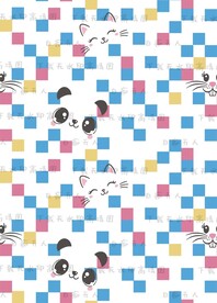 可爱卡通熊猫格子图案