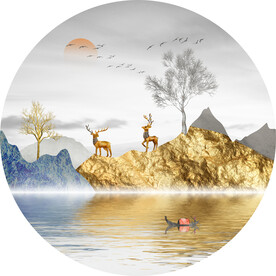背景墙 三联画 晶瓷画
