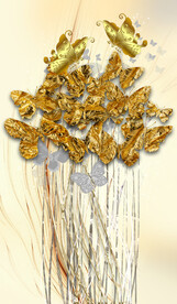 轻奢装饰画 三联画 蝴蝶