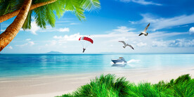 蓝天白云大海沙滩