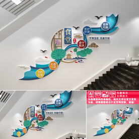 食堂文化楼道文化墙