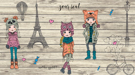 卡通服装店背景墙