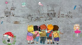 卡通儿童背景墙