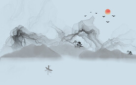 禅意山水背景墙