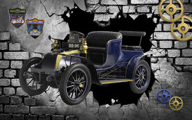 3D老爷车背景墙