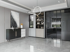 现代极简 轻奢餐厅 空场景