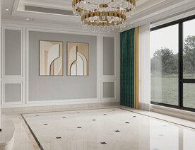 现代极简轻奢客厅空场景