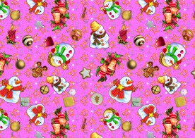 数码印花 圣诞花型 面料印花图