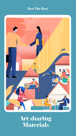 社交人物扁平风插画