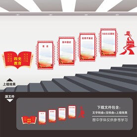 党史楼梯楼道台阶梯文化墙