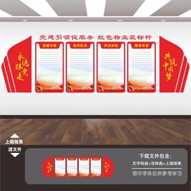 红色物业文化墙