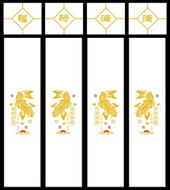 高清分层透明底推拉门打印图