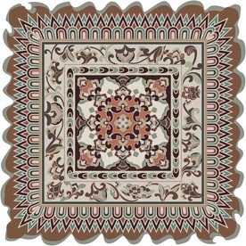 敦煌壁画盛唐桃形瓣莲花纹藻井