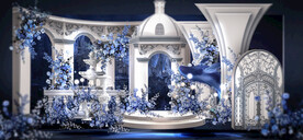 蓝色欧式海洋城堡婚礼